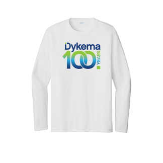 White Dykema Cooling Performance Long Sleeve Blended Shirt